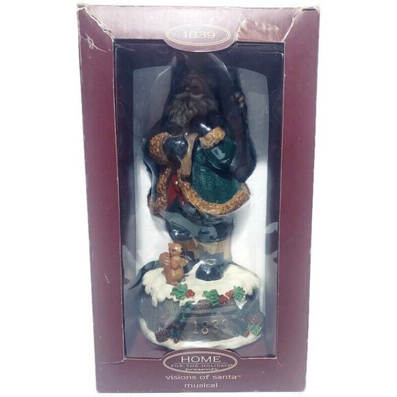 Home for the Holidays Visions of Santa 1839 Resin Santa Musical Figure 10 Inches - Picture 4 of 16
